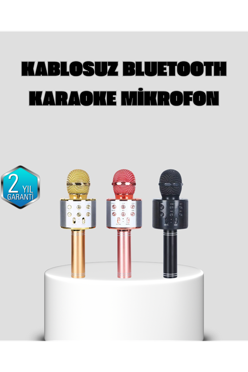Taşınabilir Karaoke Mikrofon – Bluetooth, USB ve AUX Girişli