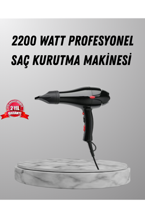 2200W Fön Makinesi – Profesyonel AC Motor, Soğuk ve Sıcak Üfleme