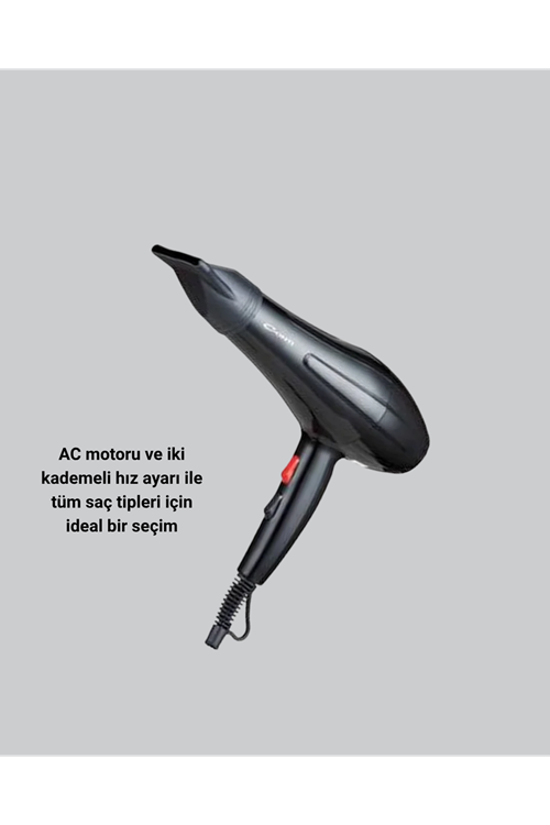 Profesyonel 2200W Fön Makinesi – AC Motorlu, Hızlı Kurutma, Hafif Tasarım