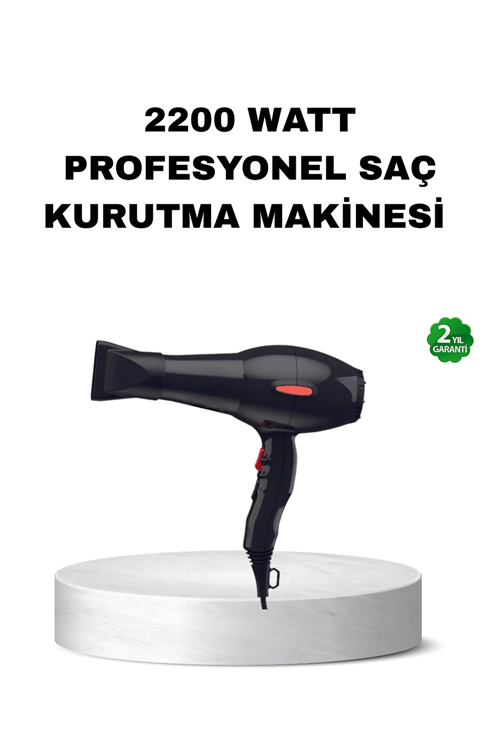 Profesyonel Saç Kurutma Makinesi – AC Motor, Soğuk Üfleme, 2 Hız Kademesi