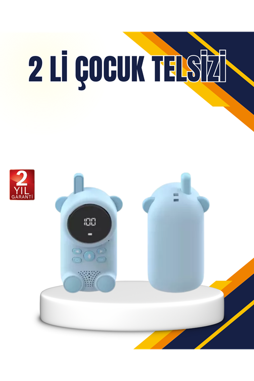 Çocuk ve Bebek Telsizi – 22 Kanal, VOX Modu, USB Şarjlı, Renkli Ekran