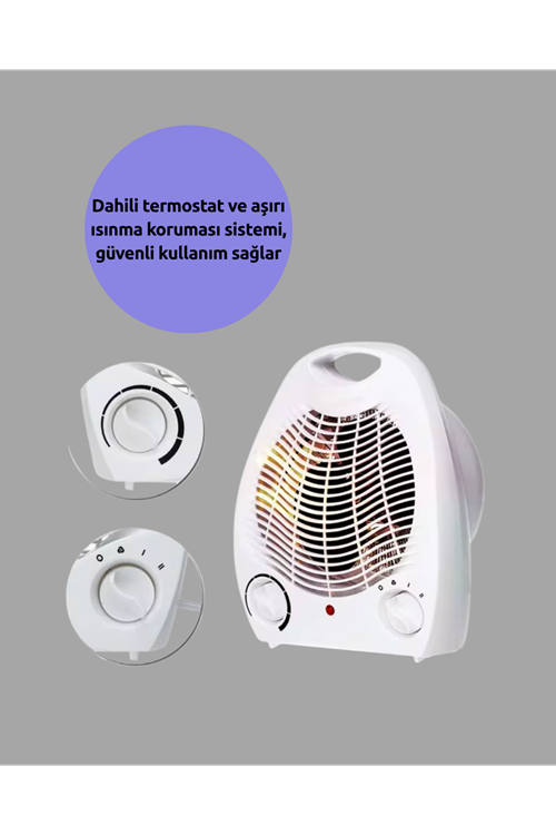 Mini Elektrikli Isıtıcı – 2000W Güç, Fanlı Isıtma, 3 Isı Modu