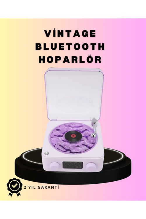 Bluetooth Retro Pikap Hoparlör – Projektörlü Gece Lambası