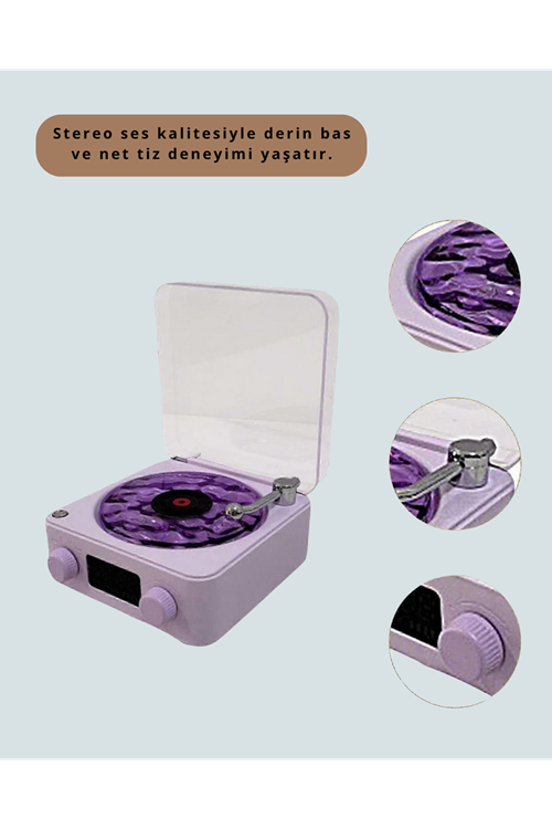 Bluetooth Retro Pikap Hoparlör – Projektörlü Gece Lambası