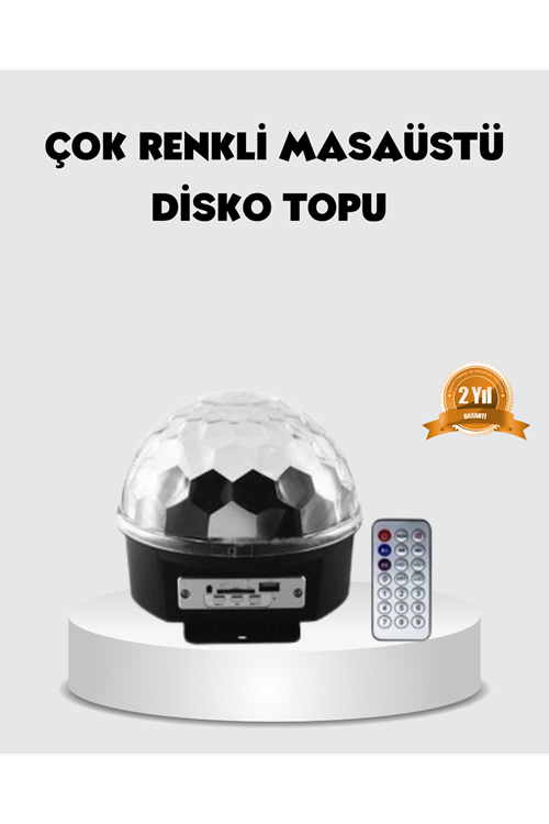 RGB LED Disko Topu Projektör – Ev Partileri, Doğum Günleri ve Eğlence İçin Işık Şovu