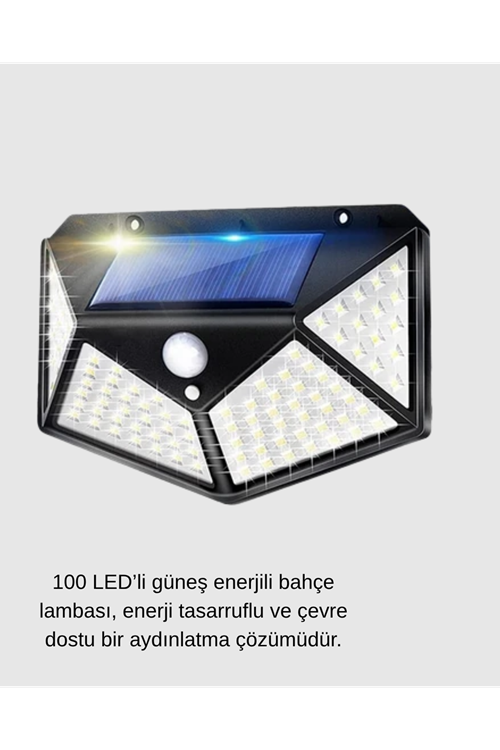 Solar Güçlü 100 LED Bahçe Lambası – Enerji Tasarruflu, Suya Dayanıklı ve Geniş Açılı Işık