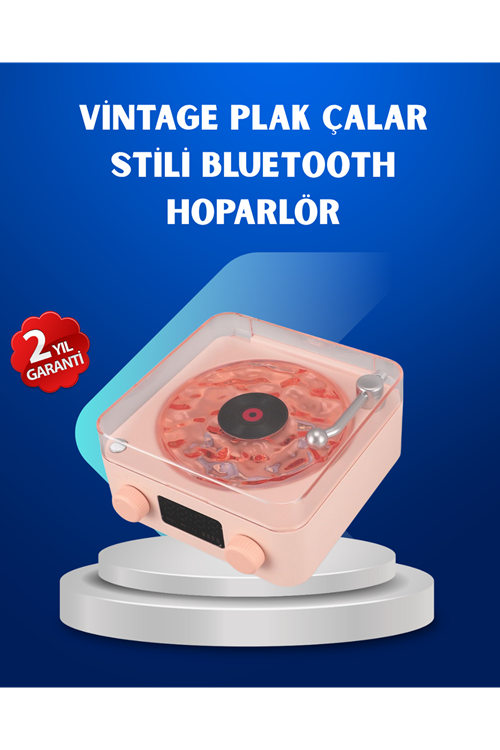 Retro Saatli Bluetooth Hoparlör – Gece Lambalı Kristal Ses Kalitesi
