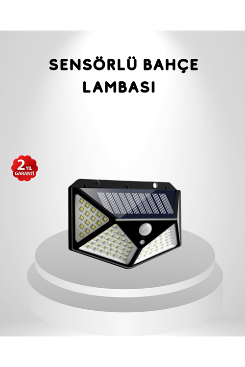 100 LED Güneş Enerjili Bahçe Lambası – PIR Sensörlü, IP65 Su Geçirmez Dış Mekan Aydınlatma