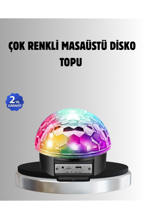 Bluetooth Kontrollü Masaüstü Disko Topu Işığı – Renkli LED Işık Gösterisi ve Uzaktan Kumanda