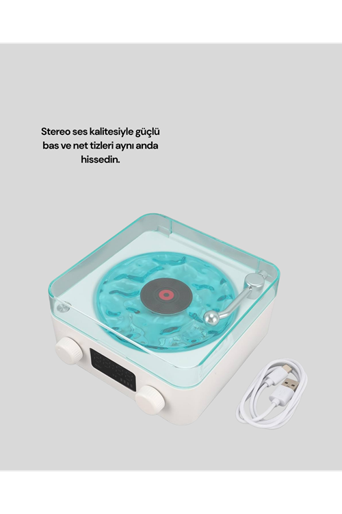 Stereo Sesli Gece Lambalı Bluetooth Hoparlör – Şık Vintage Tasarım