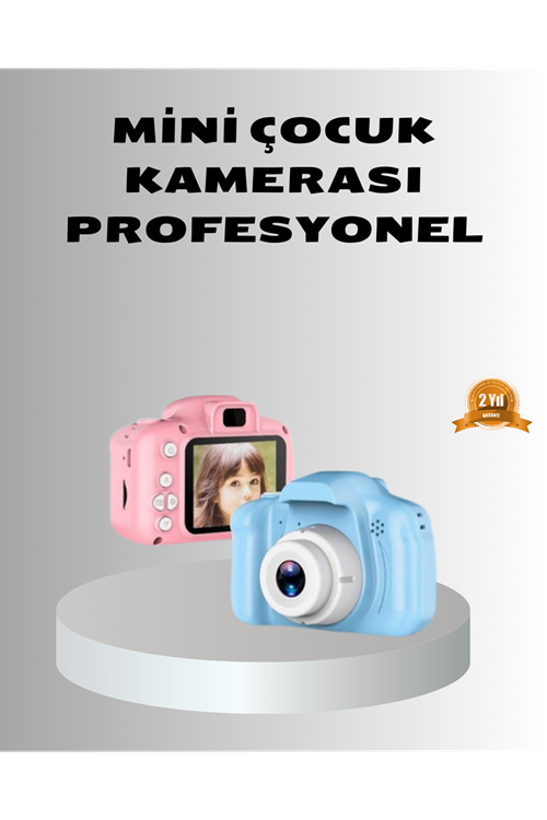 8MP Mini Çocuk Fotoğraf Makinesi – Pembe Ses Kaydı Özellikli