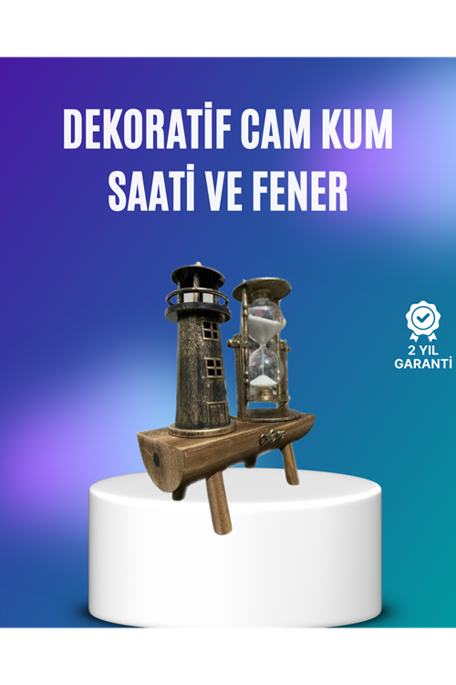 Deniz Feneri Şeklinde El Yapımı Kum Saati – Ev ve Ofis İçin Zarif Süs