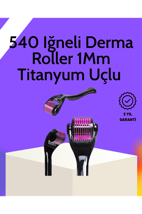 Evde Güvenli Kullanım İçin Titanyum Derma Roller – Siyah Saplı