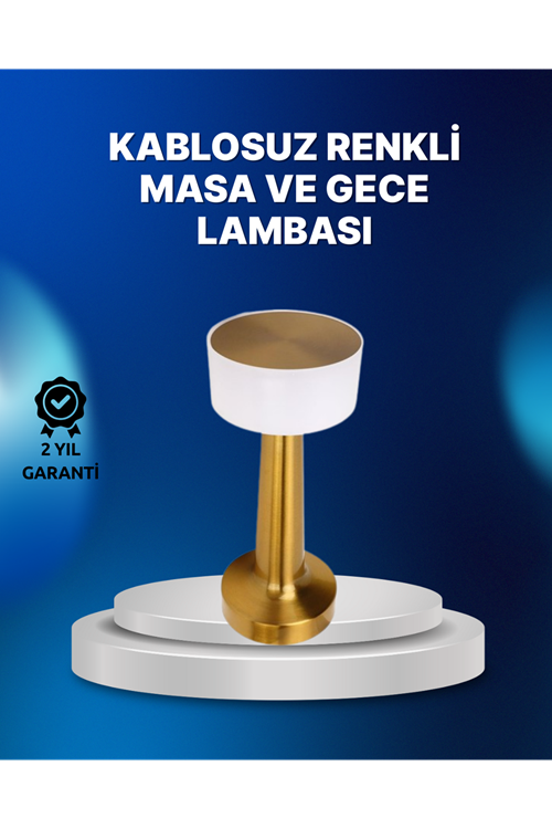 Kablosuz Dokunmatik Masa Lambası – Şık Modern Metal Gövde, USB Şarjlı