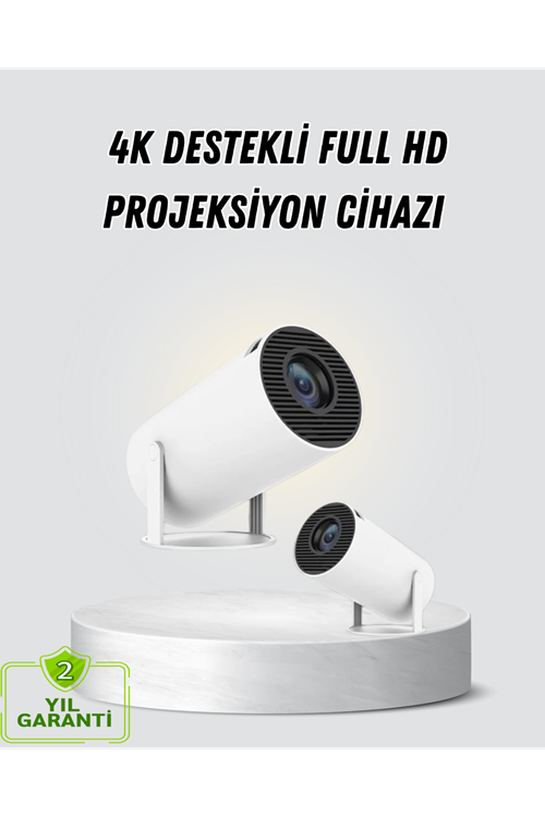 Full HD 4K Destekli Akıllı Projeksiyon – 130 inç Ekran, Uzun Ömürlü Ampul ve Çoklu Giriş