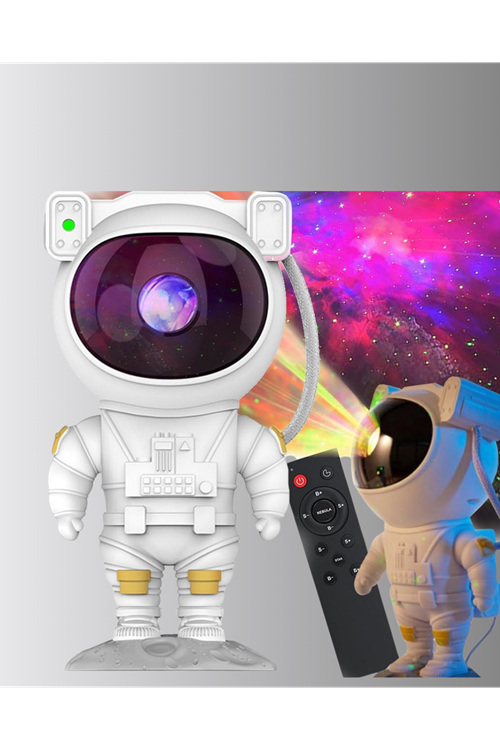 8 Efektli Astronot Galaxy Projektör Uzaktan Kumandalı LED Gece Lambası