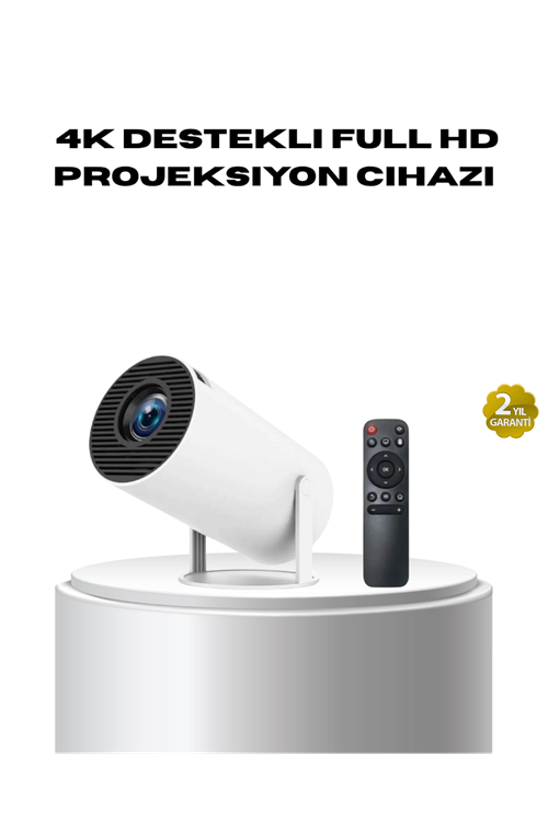 4K Destekli Full HD Projeksiyon Cihazı – 130 inç Geniş Ekran, WiFi ve HDMI Bağlantılı