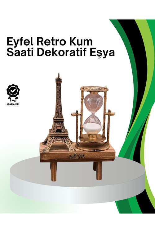 Dekoratif Kum Saati – Ahşap Malzeme, Hediyelik Masa Aksesuarı