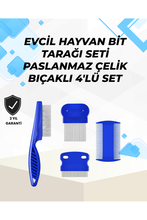 Uzun ve Kısa Tüylü Hayvanlara Özel Bit Tarağı ve Tüy Temizleme Seti