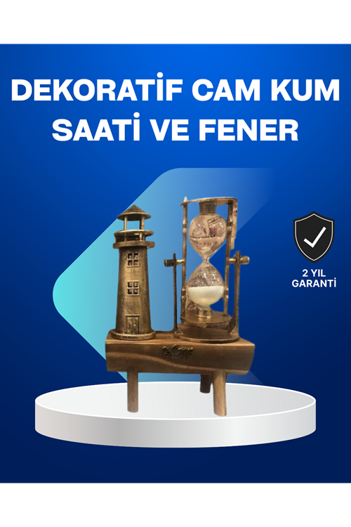 Deniz Feneri Tasarımlı Ahşap Kum Saati – Retro Masa Aksesuarı