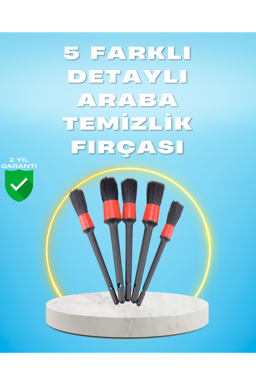 5'li Araba Temizlik Fırçaları-Farklı Boyutlu Fırçalarla Derinlemesine Temizlik