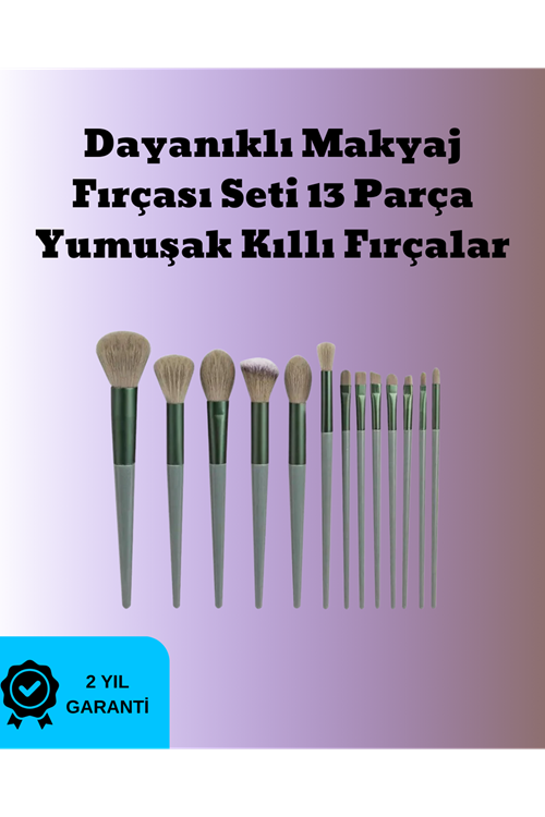 Toz ve Krem Ürünler İçin Güçlü Tutucu Yumuşak Kıllı Makyaj Fırça Takımı 13 Parça