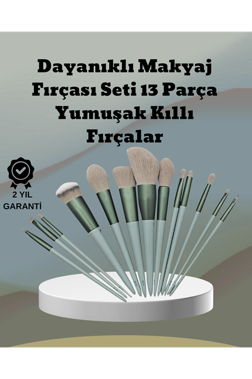 umuşak Kıllı Estetik Tasarımlı 13'lü Makyaj Fırçası Seti Günlük ve Profesyonel Kullanım