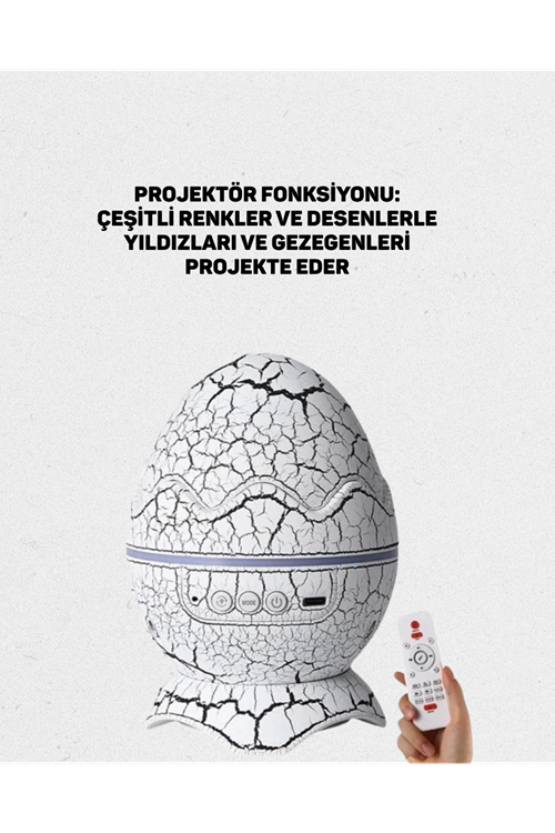 Dinozor Yumurtası Tasarımlı Gece Lambası – Müzik ve Işık Senkronizasyonlu