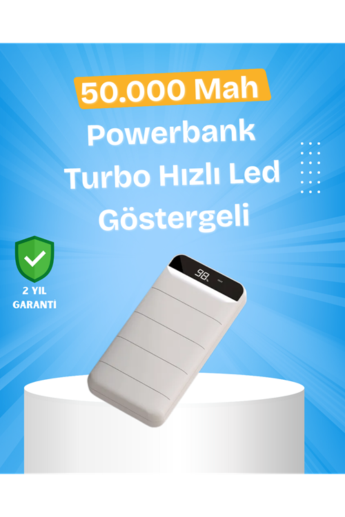 Çoklu Cihaz Uyumlu LED Ekranlı 50000 mAh Powerbank