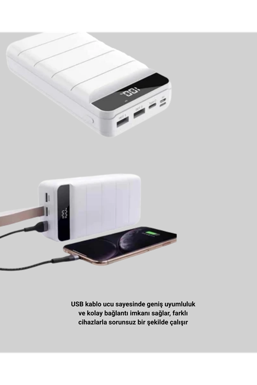 Çoklu Cihaz Uyumlu LED Ekranlı 50000 mAh Powerbank