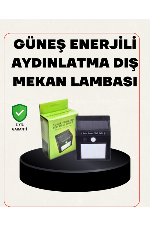 Bahçe ve Veranda İçin Güneş Paneli ile Otomatik Şarj Olan LED Duvar Lambası