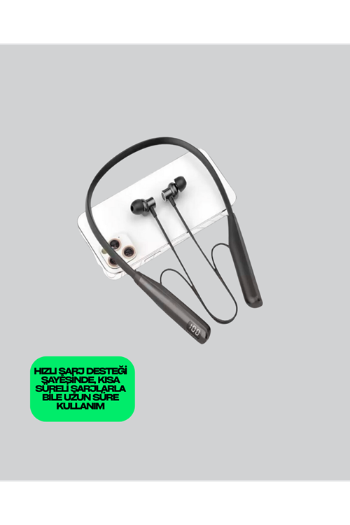Y12 Bluetooth Boyun Bantlı Kulaklık – 100 Saat Pil, Bluetooth 5.3, Dokunmatik Kontrol