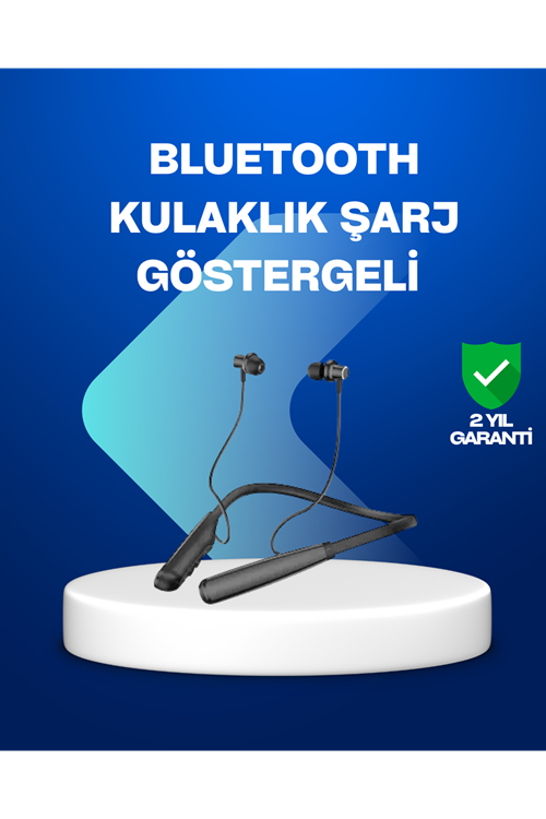 Boyun Askılı Kablosuz Bluetooth Kulaklık – Aktif Gürültü Önleme, LCD Ekranlı