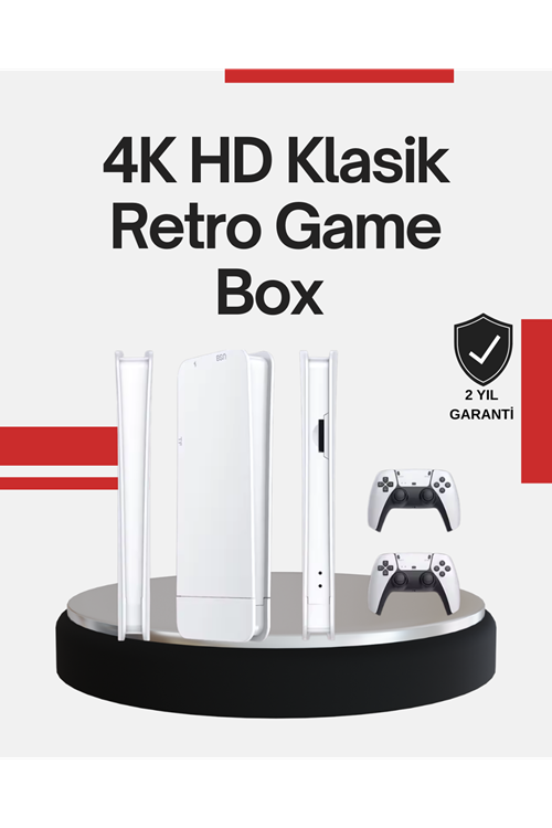 2 Kollu Kablosuz 4K TV Uyumlu Klasik Oyun Konsolu
