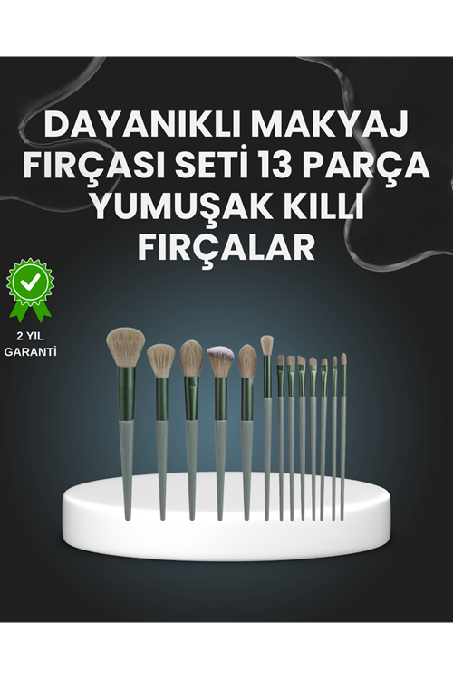 13'lü Fiber Kıllı Yumuşak Makyaj Fırçası Seti Taşınabilir ve Ergonomik Tasarım