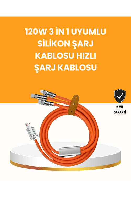 Çoklu Cihaz Dostu 120 W Hızlı Şarj Kablosu – Tek Kablo ile Her Cihaz Elinizin Altında