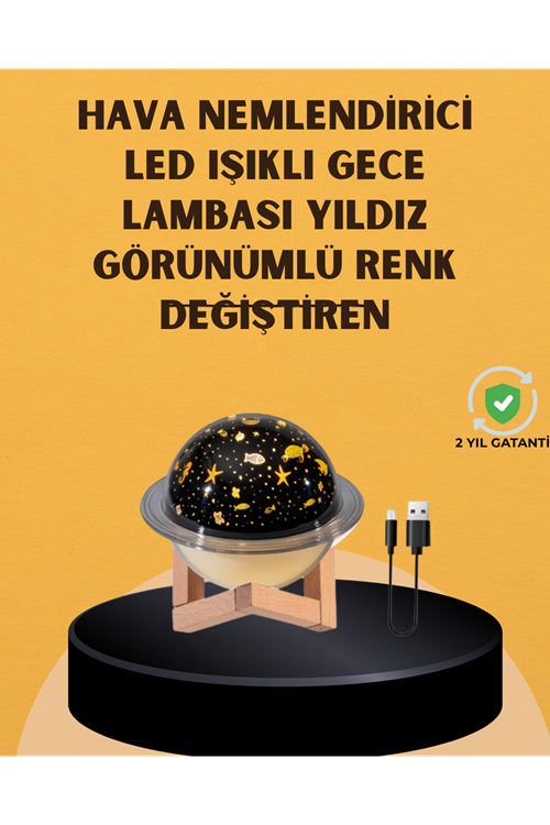 Projektör ışıklı, aromaterapi uyumlu mini masaüstü hava nemlendirici cihaz
