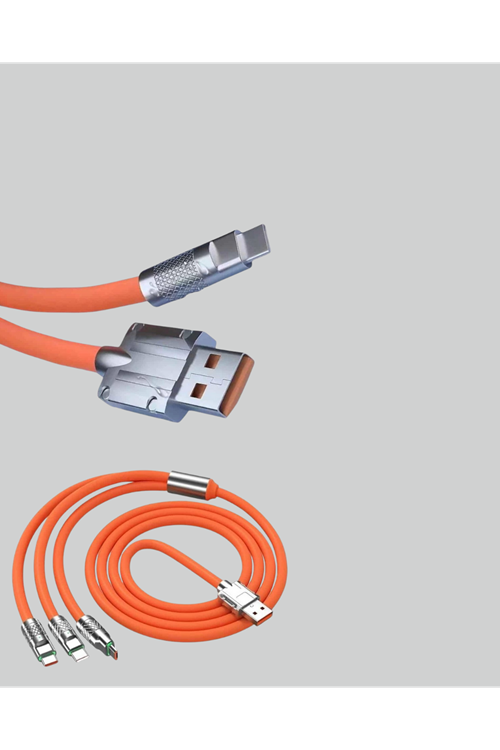 Çinko Alaşımlı Uçlu 120 W Şarj Kablosu – Dolaşmaya Dayanıklı 1,2 m USB Kablo