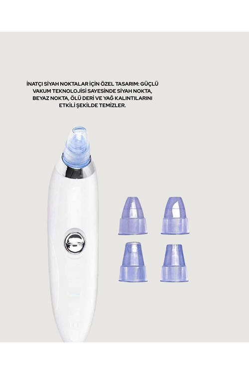 USB Destekli 4 Başlıklı Siyah Nokta Vakum Cihazı – Gözenek Temizleyici ve Cilt Yenileyici Bakım Aleti