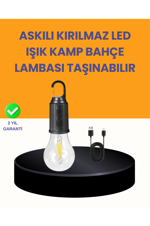 Akıllı Sensörlü USB Şarjlı Kamp Lambası