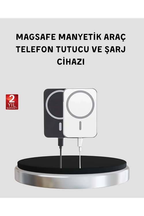 MagSafe Uyumlu Kablosuz Powerbank – Güçlü Mıknatıs, Hızlı Şarj, Kompakt Tasarım
