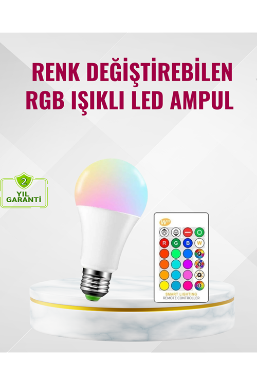 9 Watt Beyaz Işık ve Renk Ayarlı Akıllı LED Ampul