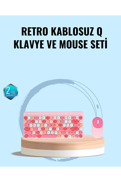Bluetooth Klavye ve Mouse Kombinasyonu – USB Alıcılı, Kompakt, Uzun Ömürlü