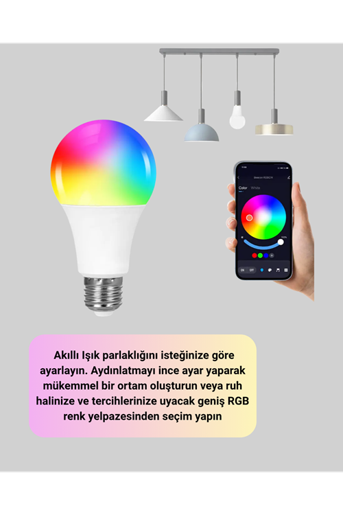 Kumanda Destekli Çok Renkli Akıllı LED Ampul
