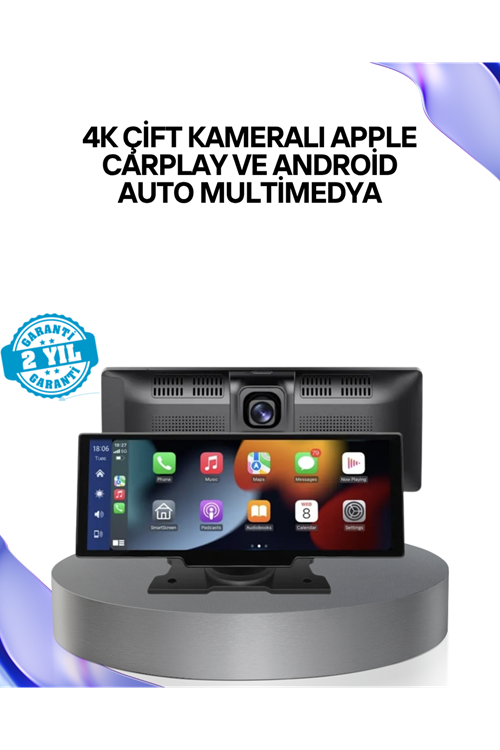 Renault Megane, Clio, Symbol, Captur, Toyota Corolla, Yaris, C-HR, Ford Focus, Fiesta Uyumlu Kablosuz CarPlay Multimedya 10.26” Dokunmatik Ekran