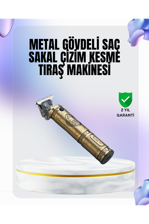 4 Kılavuz Taraklı Profesyonel Saç ve Sakal Kesme Makinesi