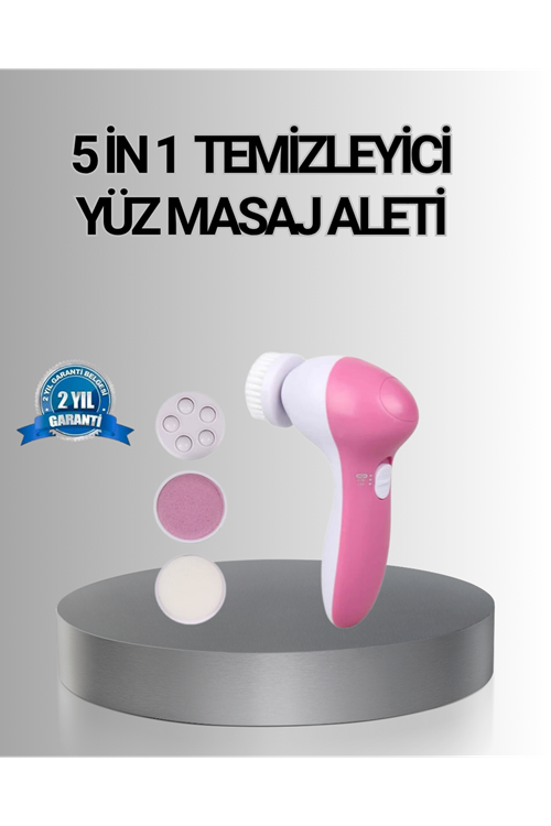 5 Başlıklı Yüz Masaj Aleti – Cilt Temizleme, Peeling, Siyah Nokta ve Gözenek Bakımı