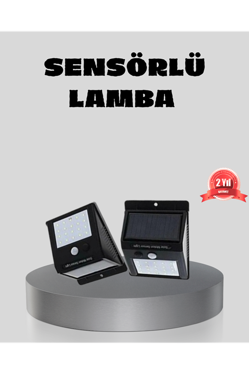 Güneş Enerjili Sensörlü Dış Mekan Duvar Lambası – 3 Modlu, 2200mAh Pil, 120° Algılama