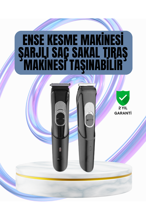 Ergonomik Tasarımlı, 3 Taraklı Profesyonel Şarjlı Saç Sakal Tıraş Makinesi