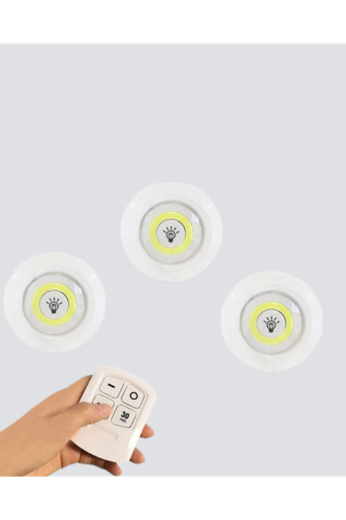 Kablosuz Gün Işığı 3’lü LED Spot Lamba Kumandalı